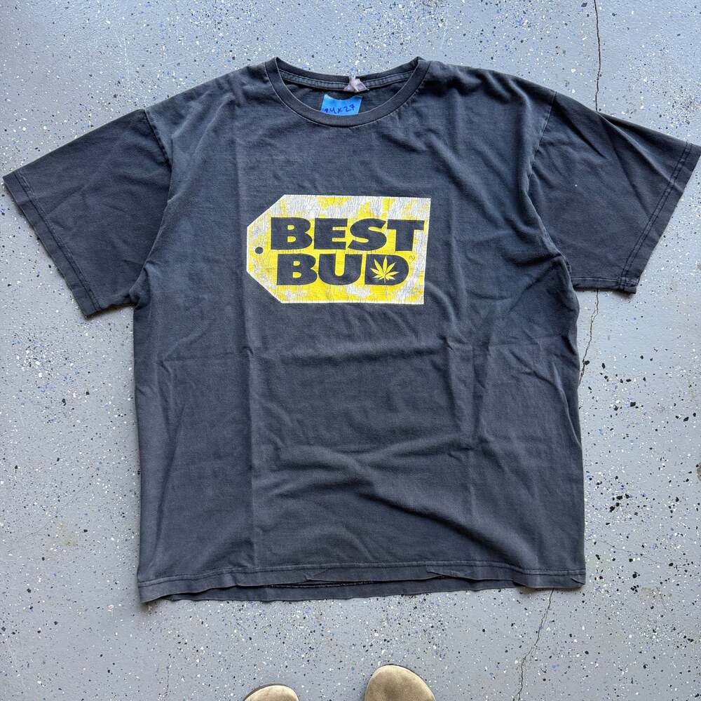 Vintage 1990s 'Best Bud' Faded Black T-Shirt